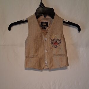 El General Beige Vest with Intricate Design